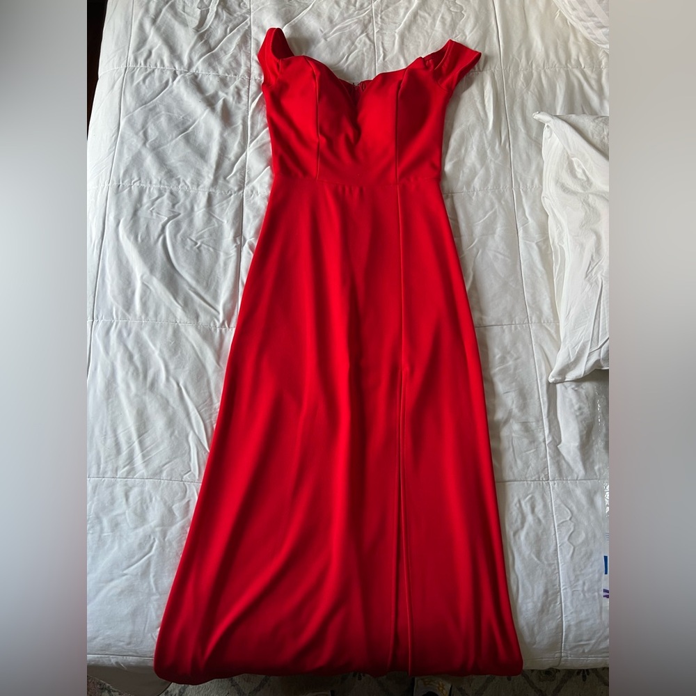 Elegant Red Off-Shoulder Dress